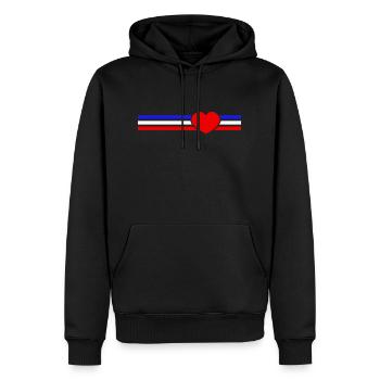 Schleswig-Holstein Herz - Männer Premium Bio Hoodie - Schwarz - Vorne - Nico (187cm)