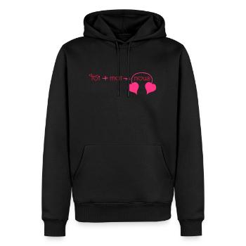 Toi + Moi = Nous coeurs (1c) - Men’s Premium Organic Hoodie - black - Front - Nico (187cm)