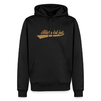 allet_wird_jut - Männer Premium Bio Hoodie - Schwarz - Vorne - Nico (187cm)