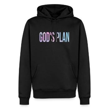 God's Plan - Sweat à capuche Premium bio Homme - noir - Devant - Nico (187cm)
