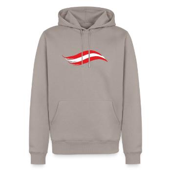 DRAPEAU NATIONAL D'AUTRICHE - Sweat à capuche Premium bio Homme - taupe - Devant - Nico (187cm)