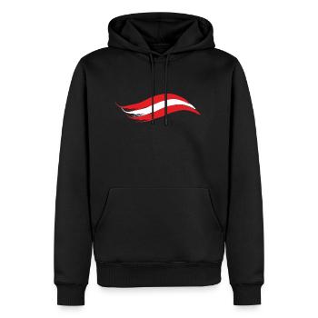 DRAPEAU NATIONAL D'AUTRICHE - Sweat à capuche Premium bio Homme - noir - Devant - Nico (187cm)