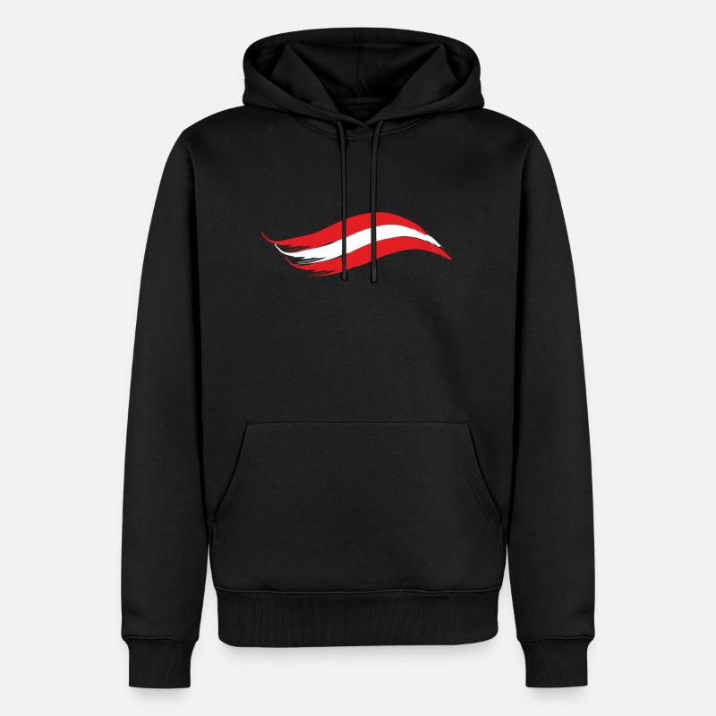 DRAPEAU NATIONAL D'AUTRICHE - Sweat à capuche Premium bio Homme - noir