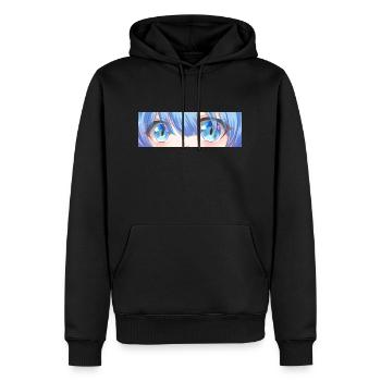 Anime Augen Kawaii Sexy Manga Ecchi Blau Waifu - Männer Premium Bio Hoodie - Schwarz - Vorne - Nico (187cm)