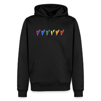 pride Herzen - Männer Premium Bio Hoodie - Schwarz - Vorne - Nico (187cm)