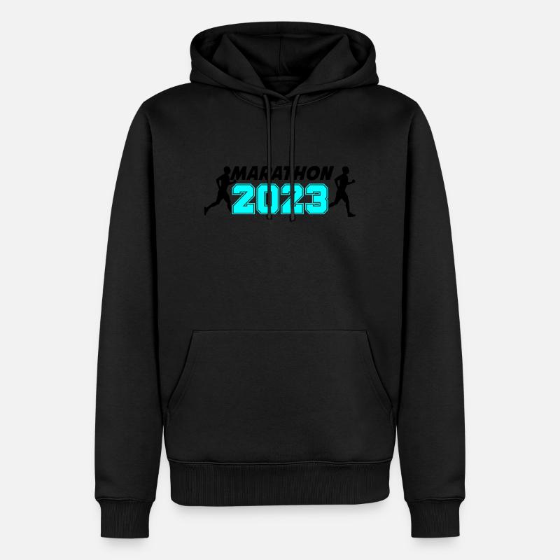 Marathon 2023 - Sweat à capuche Premium bio Homme - noir