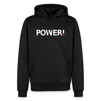 Power - Men’s Premium Organic Hoodie - black - Front - Nico (187cm)