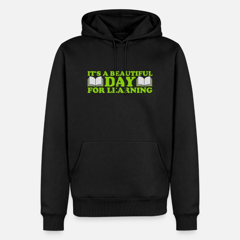 belle journée pour apprendre - Sweat à capuche Premium bio Homme - noir