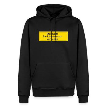 verlieben verliebt liebe Geschenk Geschenkidee - Männer Premium Bio Hoodie - Schwarz - Vorne - Nico (187cm)