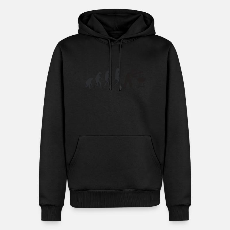 Barbecue - Évolution humaine - Sweat à capuche Premium bio Homme - noir