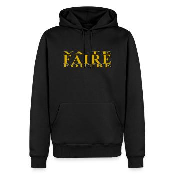 Va te faire foutre - Sweat à capuche Premium bio Homme - noir - Devant - Nico (187cm)