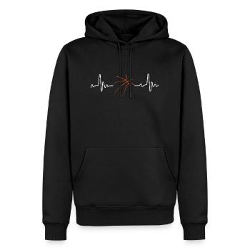 Battements de coeur Basket - Sweat à capuche Premium bio Homme - noir - Devant - Nico (187cm)