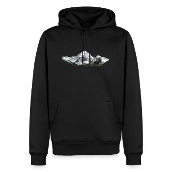 Mountain Line - Männer Premium Bio Hoodie - Schwarz - Vorne - Nico (187cm)