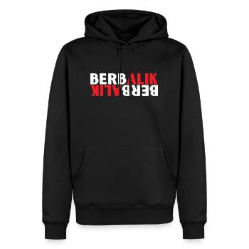 INDONET Berbalik - Sweat à capuche Premium bio Homme - noir - Devant - Nico (187cm)