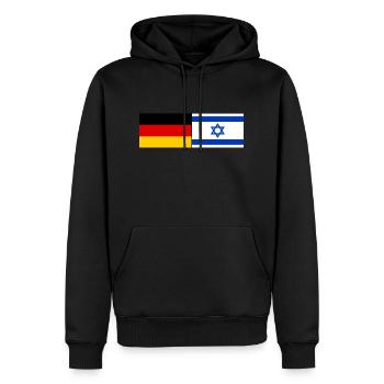Allemagne Israël Drapeau - Sweat à capuche Premium bio Homme - noir - Devant - Nico (187cm)