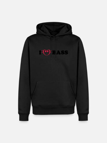 I love bass - Sweat à capuche Premium bio Homme - noir