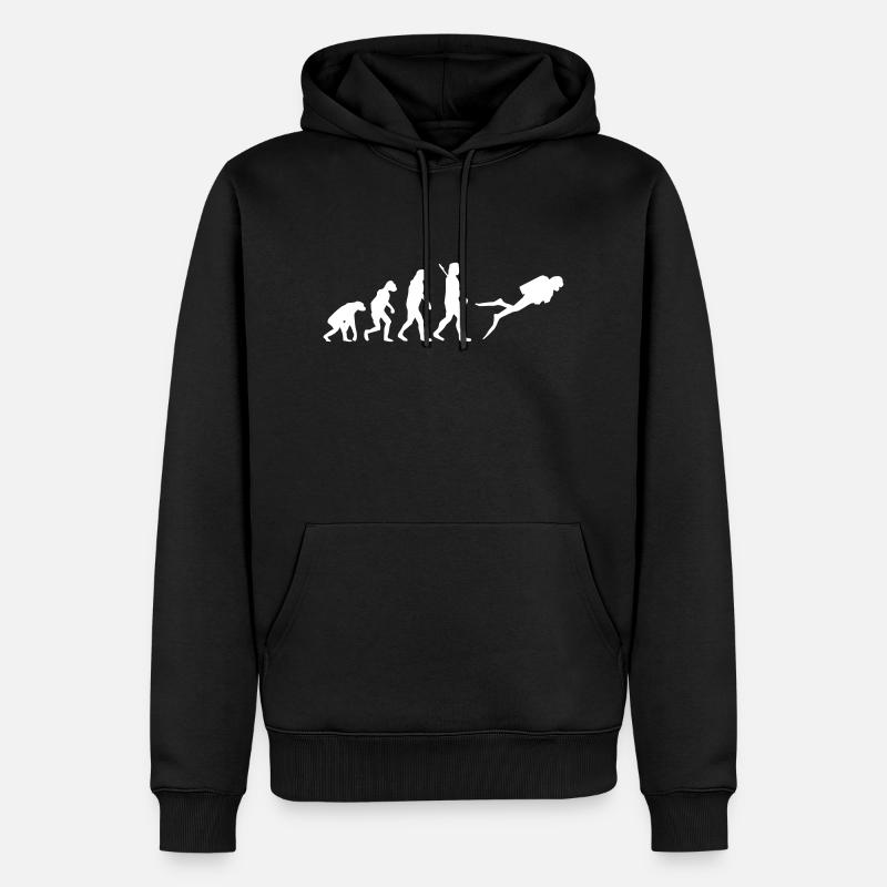 Evolution Tauchen - Männer Premium Bio Hoodie - Schwarz