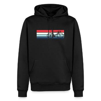 Vélo Vélo Retro Vintage Bike - Sweat à capuche Premium bio Homme - noir - Devant - Nico (187cm)