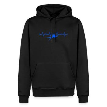 Plongeurs Plongeurs Sports nautiques Heartbeat - Sweat à capuche Premium bio Homme - noir - Devant - Nico (187cm)