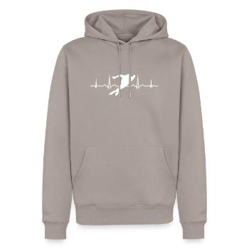 Heartbeat Patinage de vitesse Patinage de vitesse Spee hommes - Sweat à capuche Premium bio Homme - taupe - Devant - Nico (187cm)