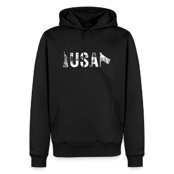 NY NEW YORK CITY USA DRAPEAU AMERIQUE - Sweat à capuche Premium bio Homme - noir - Devant - Nico (187cm)