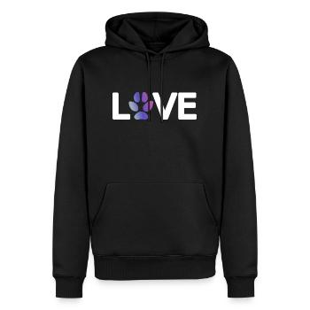 Dog Paw Love Love Chiens colorés Paw Print 4 - Sweat à capuche Premium bio Homme - noir - Devant - Nico (187cm)