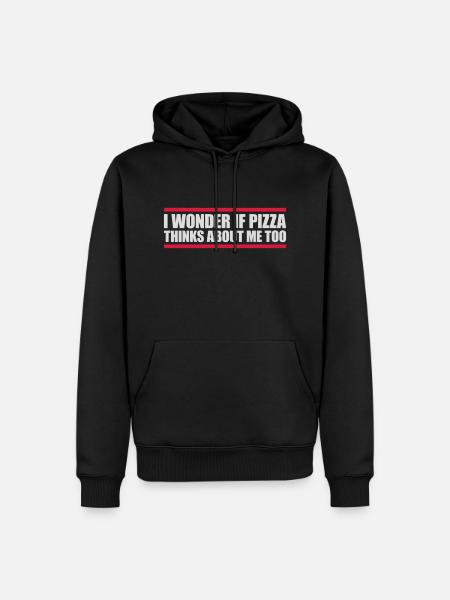 pizza thinks about me - Men’s Premium Organic Hoodie - black