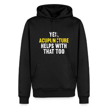 Acupuncture Acupuncteur - Sweat à capuche Premium bio Homme - noir - Devant - Nico (187cm)