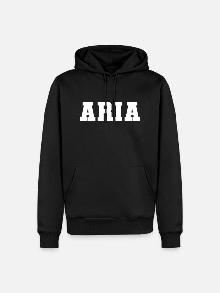 Name - Aria - Männer Premium Bio Hoodie - Schwarz