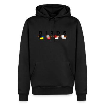 Oiseaux des jardins - Sweat à capuche Premium bio Homme - noir - Devant - Nico (187cm)