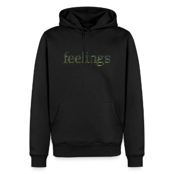Colorful ASCII Art "Feelings" Shirt – Retro Digita - Men’s Premium Organic Hoodie - black - Front - Nico (187cm)