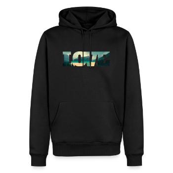 La nature dans un amour Lac merveilleux - Sweat à capuche Premium bio Homme - noir - Devant - Nico (187cm)