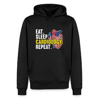 Herzkrankenschwester Kardiologe Kardiologie EKG-Medizin - Männer Premium Bio Hoodie - Schwarz - Vorne - Nico (187cm)