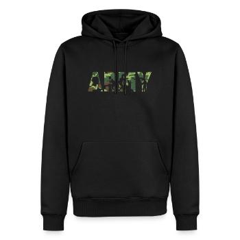Army Military Air Force Navy Marines Amérique États-Unis - Sweat à capuche Premium bio Homme - noir - Devant - Nico (187cm)