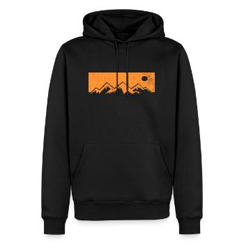 Berge Vintage Berg Retro Wanderung - Männer Premium Bio Hoodie - Schwarz - Vorne - Nico (187cm)