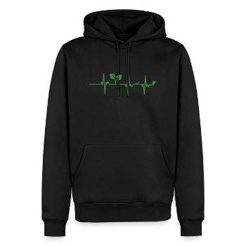 Veganer Herzschlag - Männer Premium Bio Hoodie - Schwarz - Vorne - Nico (187cm)