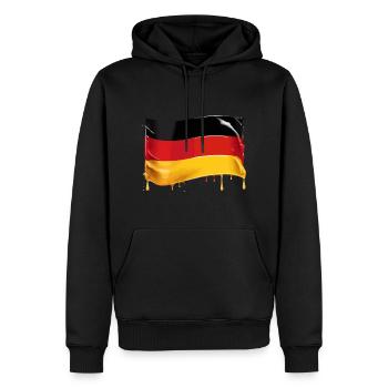 DEUTSCHLANDFLAGGE FAHNE DEUTSCHLAND - Männer Premium Bio Hoodie - Schwarz - Vorne - Nico (187cm)