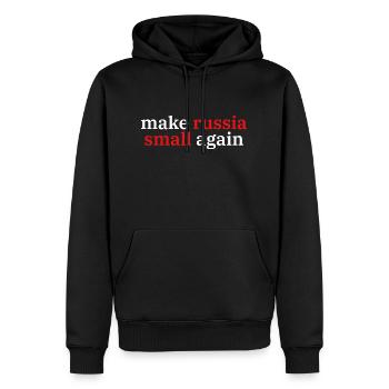 make russia small again - Männer Premium Bio Hoodie - Schwarz - Vorne - Nico (187cm)