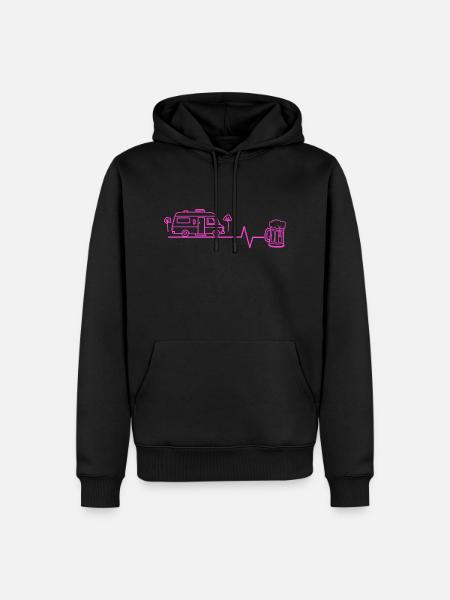 Camping-car & bière - Sweat à capuche Premium bio Homme - noir