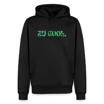 Geburtstags-Design: zu Cool, um alt zu sein. - Männer Premium Bio Hoodie - Schwarz - Vorne - Nico (187cm)