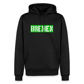 Bremen - Weser - Werder - Hansestadt - Männer Premium Bio Hoodie - Schwarz - Vorne - Nico (187cm)