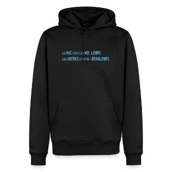 Le HAC c'est les meilleurs - Sweat à capuche Premium bio Homme - noir - Devant - Nico (187cm)