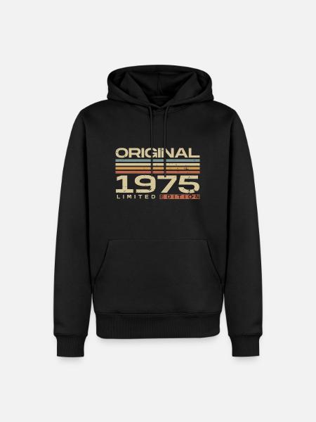 1975 Vintage Retro verjaardagscadeau - Mannen Premium Bio hoodie - zwart