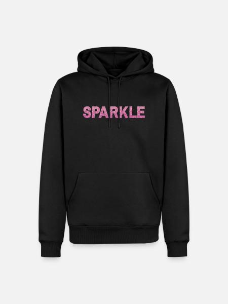 Sparkle Pink Font - Men’s Premium Organic Hoodie - black