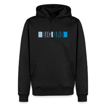 Big Bro Logo Bar - Men’s Premium Organic Hoodie - black - Front - Nico (187cm)