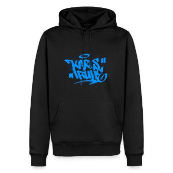 Karlsruhe - Männer Premium Bio Hoodie - Schwarz - Vorne - Nico (187cm)