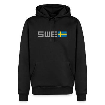 Suède - Sweat à capuche Premium bio Homme - noir - Devant - Nico (187cm)