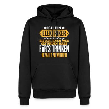 ELEKTRIKER - Männer Premium Bio Hoodie - Schwarz - Vorne - Nico (187cm)