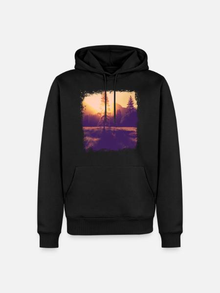 Tree glade sunshine - Men’s Premium Organic Hoodie - black