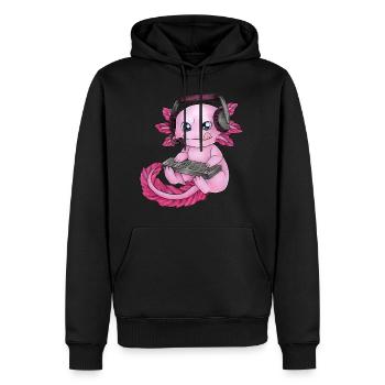 Gaming Axolotl Gamesolotl Geschenk Gamer Streamer - Männer Premium Bio Hoodie - Schwarz - Vorne - Nico (187cm)